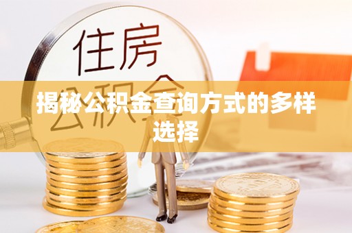 宁武揭秘公积金查询方式的多样选择